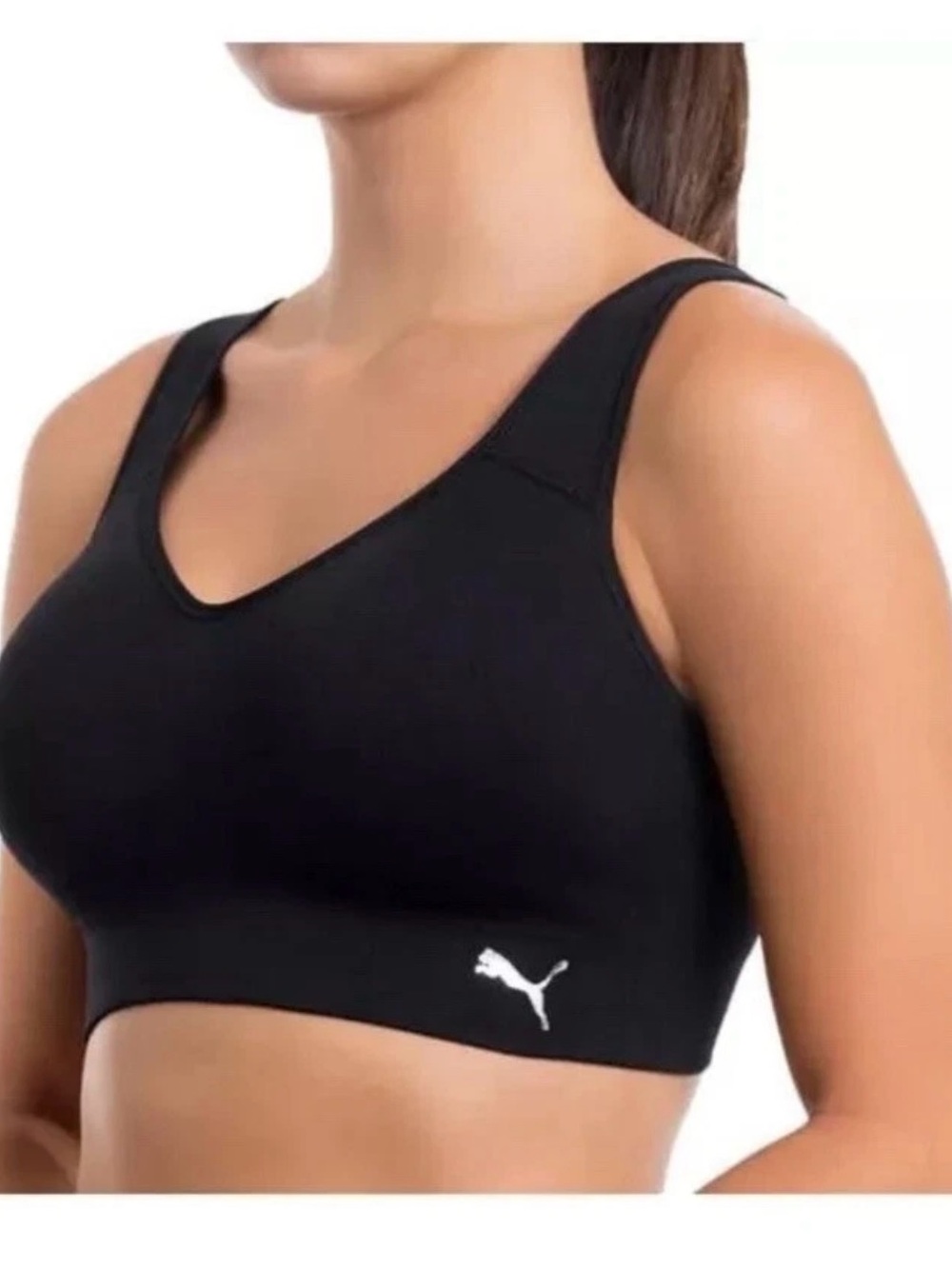 Puma Black Seamless Support Sports Bra